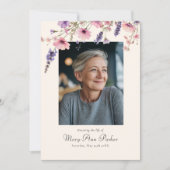 Wildflower "Celebration of Life" Photo Funeral  Einladung (Vorderseite)