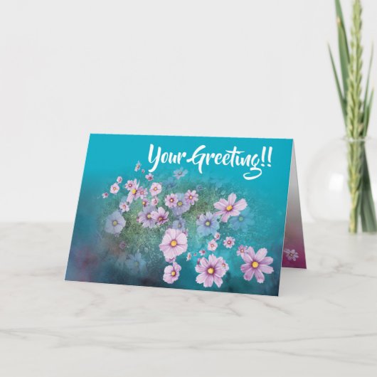 wildflower cosmos  greeting card karte (Vorderseite)