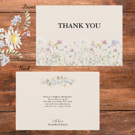 Wildflower Couples Baby Shower Flat Thank You Card Dankeskarte