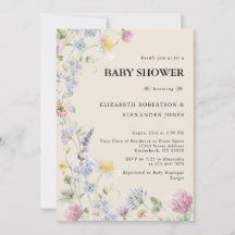Wildflower Couples Baby Shower Invitation