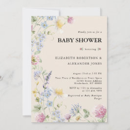 Wildflower Couples Baby Shower Invitation Einladung