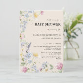 Wildflower Couples Baby Shower Invitation Einladung (Stehend Vorderseite)
