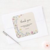 Wildflower Couples Baby Shower Quadratischer Aufkleber (Umschlag)