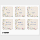 Wildflower Couples Baby Shower Quadratischer Aufkleber (Blatt)