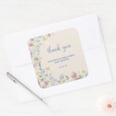 Wildflower Couples Baby Shower Quadratischer Aufkleber (Umschlag)