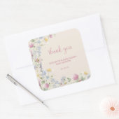Wildflower Couples Baby Shower Quadratischer Aufkleber (Umschlag)