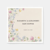 Wildflower Couples Baby Shower  Serviette (Vorderseite)