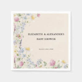 Wildflower Couples Baby Shower  Serviette