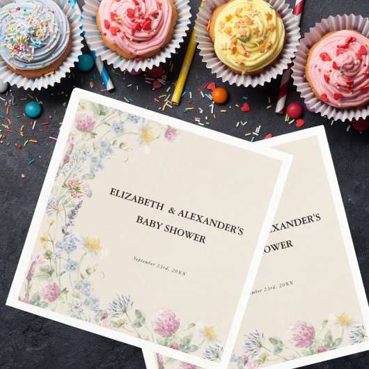 Wildflower Couples Baby Shower  Serviette