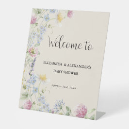 Wildflower Couples Baby Shower Welcome Sockelschild