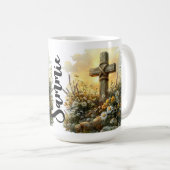Wildflower Cross Easter Design Kaffeetasse (VorderseiteRechts)
