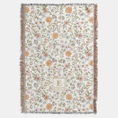Wildflower Custom Name MonogramThrow Blanket Decke