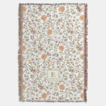 Wildflower Custom Name MonogramThrow Blanket