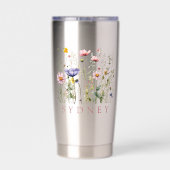 Wildflower Custom Name Thermobecher (Rückseite)