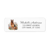 Wildflower Cute German Shepherd Dog Return Address (Vorne)