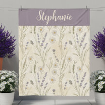 Wildflower Daisy Lavender Cottagecore Monogram