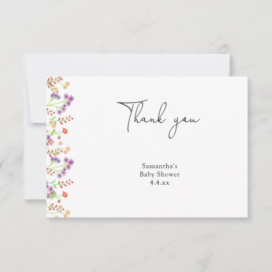 Wildflower Danke Baby Shower (Vorderseite)