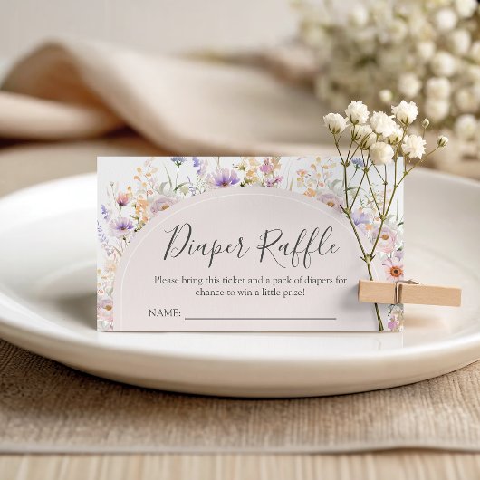 Wildflower Diaper Raffle  Card Begleitkarte
