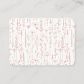 Wildflower Display Shower Baby Shower Terracotta Begleitkarte (Rückseite)