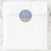 Wildflower Dusty Blue Bridal Shower Runder Aufkleber (Tasche)