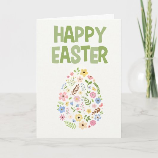 Wildflower Easter Egg Pattern Holiday Card Dankeskarte (Vorderseite)