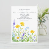 Wildflower Easter Garden Brunch Invitation Card Einladung (Stehend Vorderseite)