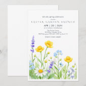 Wildflower Easter Garden Brunch Invitation Card Einladung (Vorne/Hinten)
