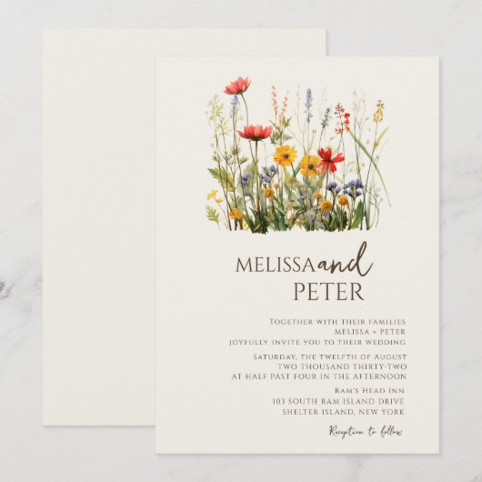 Wildflower  einladung (Vorne/Hinten)