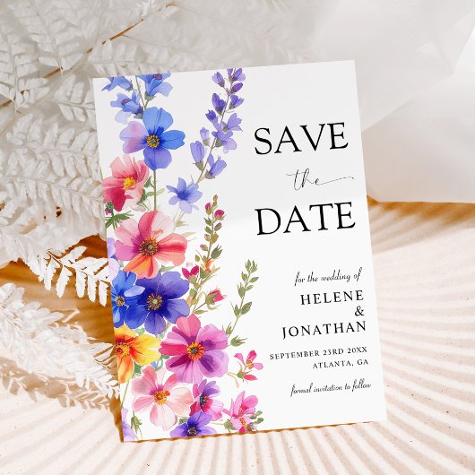 Wildflower Elegant Boho Rustic Garden Wedding Save The Date