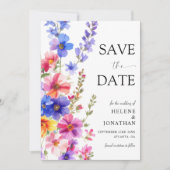 Wildflower Elegant Boho Rustic Garden Wedding Save The Date (Vorderseite)