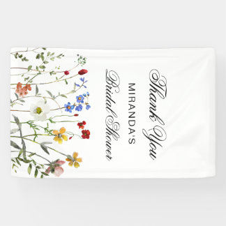 Wildflower Elegant Danke Brautparty Banner