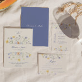 Wildflower Elegant Handwritten Wedding Details  Begleitkarte