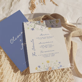 Wildflower Elegant Handwritten Wedding Details  Begleitkarte