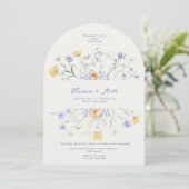 Wildflower Elegant Handwritten Wedding Wedding  Einladung (Stehend Vorderseite)