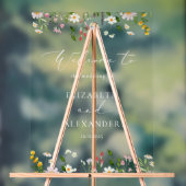  Wildflower Elegant Simple Wedding Welcome  Acrylschild (Neutral)
