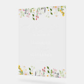  Wildflower Elegant Simple Wedding Welcome  Acrylschild (Winkel)