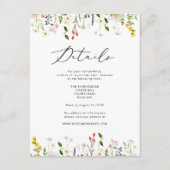 Wildflower Elegant Spring wedding details Begleitkarte (Vorderseite)