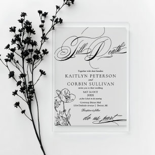 Wildflower Elegante Gotische Hochzeit Acryleinladungen
