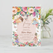 Wildflower Fairy First 1st Birthday Invitation Einladung (Stehend Vorderseite)