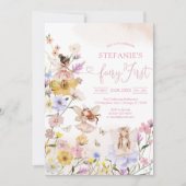Wildflower Fairy First 1st Birthday Invitation Einladung (Vorderseite)