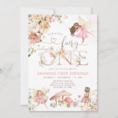 Wildflower Fairy One Girl 1st Birthday Invitation Einladung (Vorderseite)