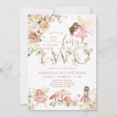 Wildflower Fairy Two Girl 2nd Birthday Invitation Einladung (Vorderseite)