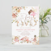 Wildflower Fairy Two Girl 2nd Birthday Invitation Einladung (Stehend Vorderseite)