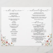 Wildflower-Feier-des-Lebens-Bestattungsprogramm Flyer (Hinten)