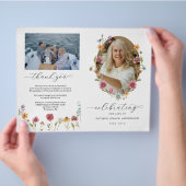 Wildflower-Feier-des-Lebens-Bestattungsprogramm Flyer (Hand)