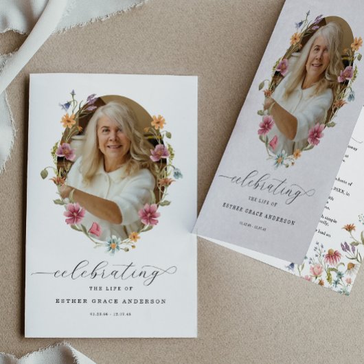 Wildflower-Feier-des-Lebens-Bestattungsprogramm Flyer
