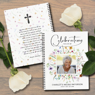Wildflower-Feier-des-Lebens-Trauergästebuch Notizblock