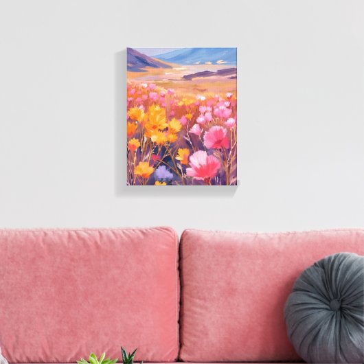 Wildflower Field | Floral Landscape Painting Leinwanddruck (Insitu (Wohnzimmer))