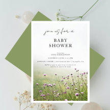 Wildflower Field Sage Green Baby Shower