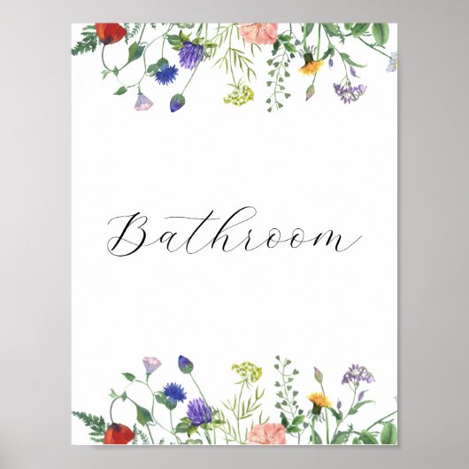 Wildflower Fields Bathroom Sign Poster (Vorne)